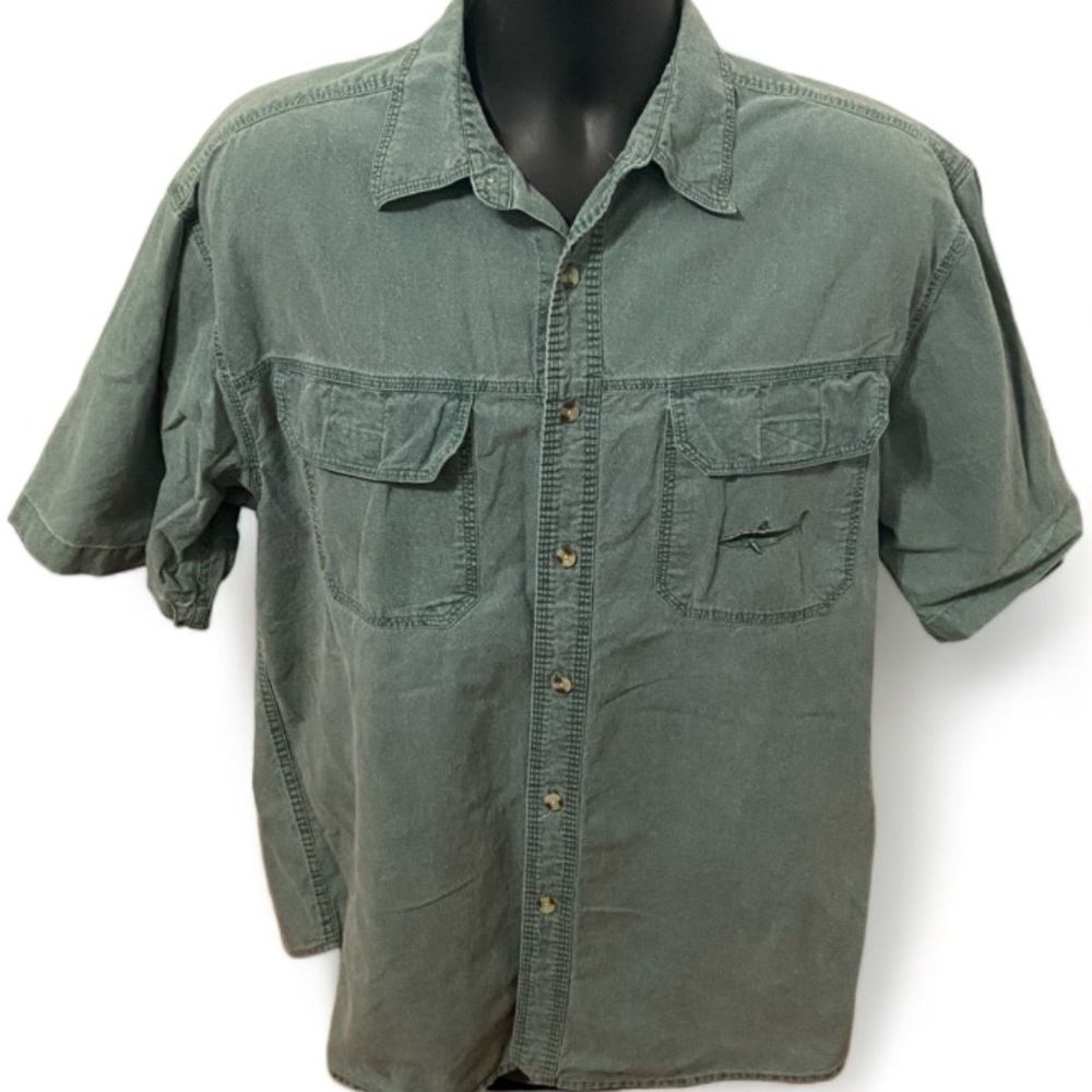 Against the elements large green 100% cotton shirt
